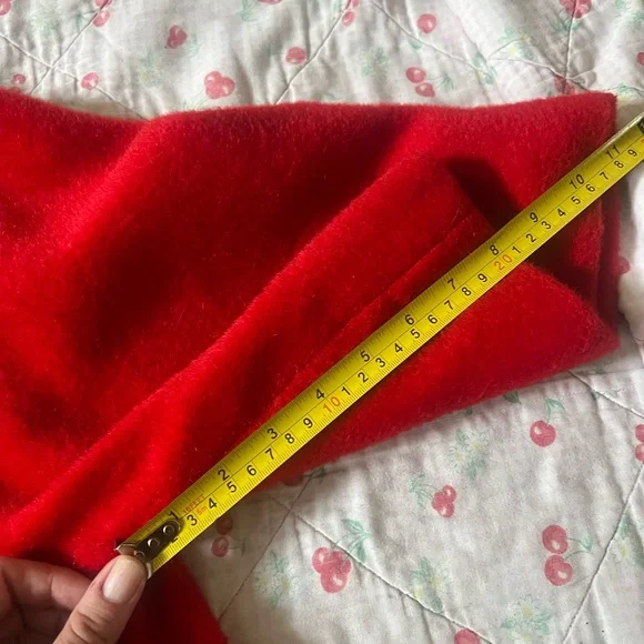 Lili Anne Red Wool mohair Swing Coat with Funnel Collar - Picture 11 of 15